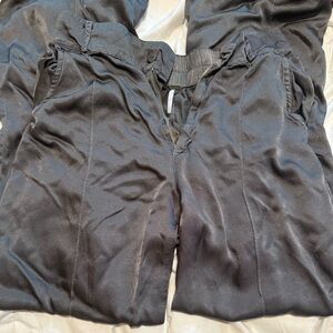 YOUNG FABULOUS & BROKE Gray Satin Wide Leg Size M